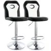 Elama 2 Piece Faux Leather Adjustable Bar Stool In Black And White With Chrome Trim And Base -Homcom Crosley Shop GUEST 634c12a2 4c6f 45c6 bc33 d565d048c21b