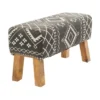 Bohemian Wood Upholstered Fabric Bench Small Black - Olivia & May -Homcom Crosley Shop GUEST 64247031 cd29 4be0 8f2a bab965d52100