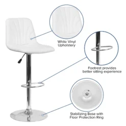 Flash Furniture Contemporary Vinyl Adjustable Height Barstool With Embellished Stitch Design And Chrome Base -Homcom Crosley Shop GUEST 655658c9 0740 4b6e 9274 c0cdd978f9fd