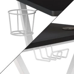 Emma And Oliver Gaming Desk With Cup Holder, Headphone Hook, And Monitor/Smartphone Stand -Homcom Crosley Shop GUEST 65e009e7 dd85 4c47 8f5a ee589ff7a7c7