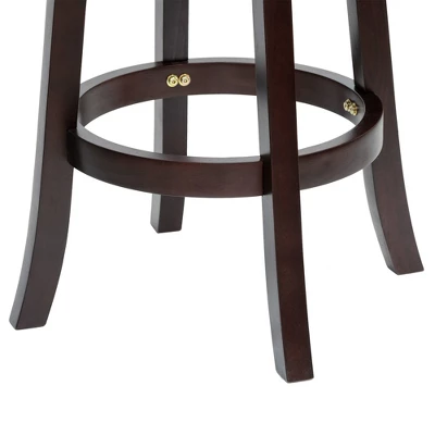 HOMCOM Classic Bar Stool Swivel Barstool With PU Leather Upholstered Mid-Back And Footrest, 30.25 Inch Seat Height, Set Of 2, Black 7 HOMCOM Classic Bar Stool Swivel Barstool With PU Leather Upholstered Mid-Back And Footrest, 30.25 Inch Seat Height, Set Of 2, Black - Image 5