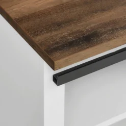 48" Transitional Sliding Barn Door Wood Bench White/Rustic Oak - Saracina Home -Homcom Crosley Shop GUEST 6676a183 4d1a 454c b6ab f9fb464a2509