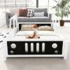 Full Size Classic Car-Shaped Platform Bed With Wheels - ModernLuxe -Homcom Crosley Shop GUEST 667cee12 4ad6 404e 8350 bff93f1c030d