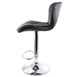 Elama 2 Piece Diamond Tufted Faux Leather Adjustable Bar Stool In Black With Chrome Base -Homcom Crosley Shop GUEST 66f723e1 0990 404d b37e d2cc37e56d79