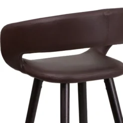 Flash Furniture Brynn Series 29'' High Contemporary Vinyl Rounded Back Barstool With Cappuccino Wood Frame -Homcom Crosley Shop GUEST 66f8da32 b0ac 4829 97a9 3e5b5305d1e5