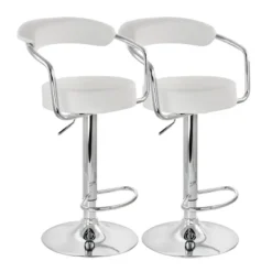Elama 2 Piece Faux Leather Retro Adjustable Bar Stool With Chrome Handles And Base -Homcom Crosley Shop GUEST 67328203 d51c 4c6c 867f 320766673f96