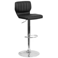 Flash Furniture Contemporary Vinyl Adjustable Height Barstool With Vertical Stitch Back And Chrome Base -Homcom Crosley Shop GUEST 676727a4 4b25 4cb1 905f 8ca118642519