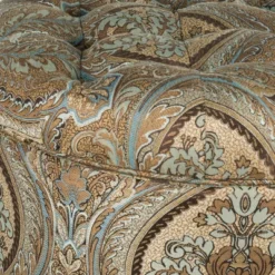 Button Tufted Round Storage Ottoman Brown Paisley - HomePop -Homcom Crosley Shop GUEST 67799132 e8a5 4b78 9b86 540ea2f2e396