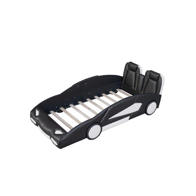 Twin Size Race Car-Shaped Platform Bed With Wheels-ModernLuxe 7 Twin Size Race Car-Shaped Platform Bed With Wheels-ModernLuxe - Image 5