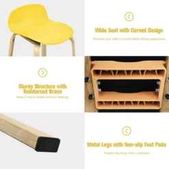 Costway Modern Set Of 4 Barstools 30inch Pub Chairs W/Low Back & Metal Legs Yellow 18 Costway Modern Set Of 4 Barstools 30inch Pub Chairs W/Low Back & Metal Legs Yellow -Homcom Crosley Shop GUEST 689c5c03 5161 451b a169 59ec44863bf1