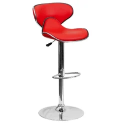 Flash Furniture Contemporary Cozy Mid-Back Vinyl Adjustable Height Barstool With Chrome Base -Homcom Crosley Shop GUEST 68e79964 87df 479f ba6b 176e5e2480d9