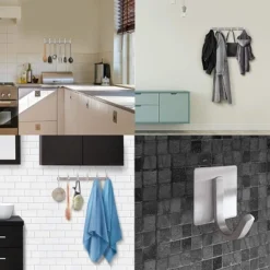 Smartpeas Stainless Steel Wall Coat Rack Coat Rack Rustproof - 6 Fixed Hooks