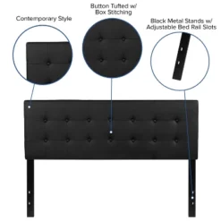 Flash Furniture Lennox Tufted Upholstered Queen Size Headboard In Black Vinyl -Homcom Crosley Shop GUEST 696726e0 cb88 44fe 954c 8e080c29039e