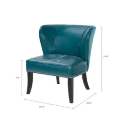 Hilton Concave Back Armless Chair - Peacock Blue -Homcom Crosley Shop GUEST 6a7276ce 5d2e 4b6c 9940 7689997c8c17