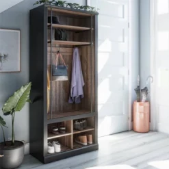 Voltaire Entryway Hall Tree With Bench And Storage Cubbies Black And Walnut - Room & Joy -Homcom Crosley Shop GUEST 6ae58622 75b4 4cc0 8107 0724ce16019e