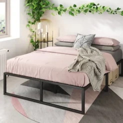 Lorelai 14" Metal Platform Bed Frame Black - Zinus -Homcom Crosley Shop GUEST 6b060b89 d254 4a93 82a2 b1d8d4c7752b