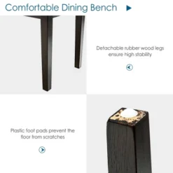 Costway Upholstered Dining Bench W/Padded Seat For Kitchen Bedroom Entryway Grey -Homcom Crosley Shop GUEST 6bd10195 8851 438a 8e3a 2993330d1083