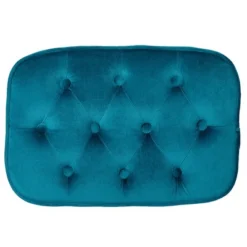 BirdRock Home Tufted Curve Ottoman - Velvet Foot Stool - Teal