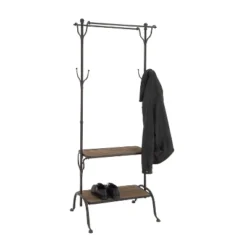 Industrial Metal Coat Rack Black - Olivia & May -Homcom Crosley Shop GUEST 6c56cb79 0883 465f 8bda abd87020f39b