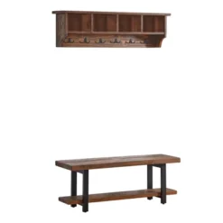 48 Pomona Metal And Reclaimed Wood Wall Coat Hook With Bench - Alaterre Furniture -Homcom Crosley Shop GUEST 6ca65025 5804 4824 9ab5 9ddfedccfe72