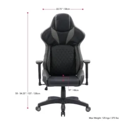 Nightshade Gaming Chair Black And Gray - CorLiving -Homcom Crosley Shop GUEST 6cf9b287 95ae 4e0e 8390 28a1216f5ff0