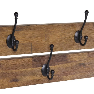 40" Bethel Acacia Wood Bench And Coat Hook With Shelf Natural - Alaterre Furniture 16 40" Bethel Acacia Wood Bench And Coat Hook With Shelf Natural - Alaterre Furniture - Image 14