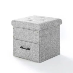 15" Cube Stockbox Collapsible Ottoman With Storage Drawer - Mellow 17 15" Cube Stockbox Collapsible Ottoman With Storage Drawer - Mellow -Homcom Crosley Shop GUEST 6ed99584 856b 4bde ac2a d3ef6a959b39