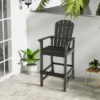 Costway Outdoor HDPE Bar Height Stool Patio Tall Chair Armrest Footrest All Weather