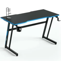 Costway 47.5'' Gaming Desk Z-Shaped Computer Office Table W/Gaming Handle Rack Red/Blue -Homcom Crosley Shop GUEST 6f462199 8c42 44a3 8596 61b20681ba5a