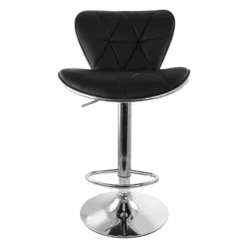 Elama 2 Piece Tufted Faux Leather Adjustable Bar Stool In Black With Chrome Trim And Base -Homcom Crosley Shop GUEST 704a4810 d881 4ae3 bc2d a702ddf74ca5