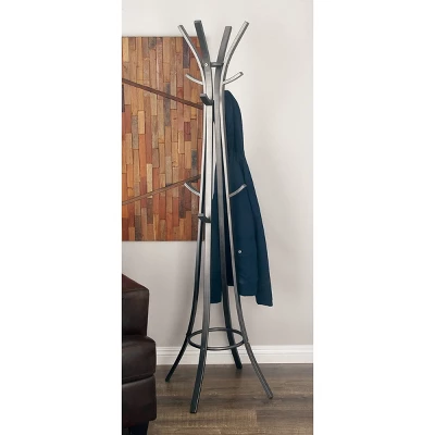 Modern Iron Coat Rack Silver - Olivia & May 3 Modern Iron Coat Rack Silver - Olivia & May