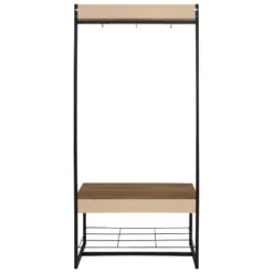 Sunnydaze Decor Sunnydaze Indoor Industrial-Style Hall Tree Bench With Coat/Shoe Rack - MDP Shelves With Powder-Coated Steel Frame - Brown - 67 In -Homcom Crosley Shop GUEST 70704b81 f3b5 4a11 b36b 90ed58f04005