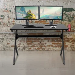 Flash Furniture Gaming Desk 45.25" X 29" Computer Table Gamer Workstation With Headphone Holder And 2 Cable Management Holes -Homcom Crosley Shop GUEST 70b25b91 a4fc 4097 96eb 665134d65587