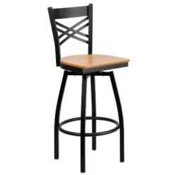 Flash Furniture Black ''X'' Back Swivel Metal Barstool -Homcom Crosley Shop GUEST 70cd67a8 146e 453e aad0 9eec794aadf1