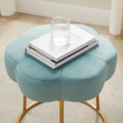 Seraphina Ottoman Stool Teal - Linon -Homcom Crosley Shop GUEST 70fb14b9 315e 4e66 831e 26980c37fd50