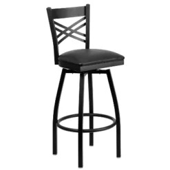 Flash Furniture Black ''X'' Back Swivel Metal Barstool -Homcom Crosley Shop GUEST 7108d1fd 45bc 4c89 994a 45db1f9a82c5