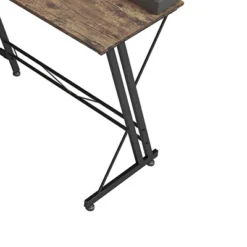 Somdot L Shaped Desk Corner Gaming And Computer Desk For Multiple Screens/Monitors, For Home, Office, College, And Dorm, Easy Assembly, Brown Wood