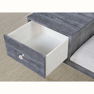 Luce Mid Century Modern Storage Bench Weathered Gray - HOMES: Inside + Out 4 Luce Mid Century Modern Storage Bench Weathered Gray - HOMES: Inside + Out - Image 2