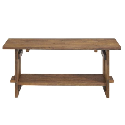 40" Bethel Acacia Wood Bench And Coat Hook With Shelf Natural - Alaterre Furniture 6 40" Bethel Acacia Wood Bench And Coat Hook With Shelf Natural - Alaterre Furniture - Image 4