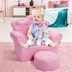 Costway Pink Kids Sofa Armrest Chair Couch Children Toddler Birthday Gift W/ Ottoman 13 Costway Pink Kids Sofa Armrest Chair Couch Children Toddler Birthday Gift W/ Ottoman -Homcom Crosley Shop GUEST 71c9953f 4d65 45be 8377 5fded3c4941e