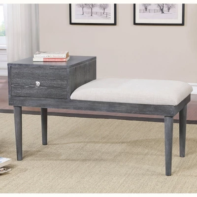 Luce Mid Century Modern Storage Bench Weathered Gray - HOMES: Inside + Out 3 Luce Mid Century Modern Storage Bench Weathered Gray - HOMES: Inside + Out