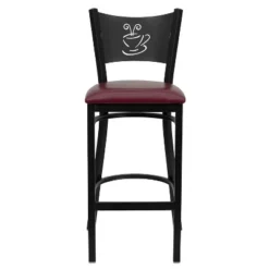 Emma And Oliver Black Coffee Back Metal Restaurant Dining Barstool -Homcom Crosley Shop GUEST 72d80317 7d0d 45d5 9b47 c49a633fcd63