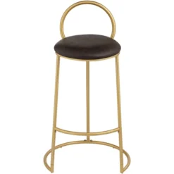 55 Downing Street Gold Swivel Bar Stool 30 1/2" High Industrial Brown Faux Leather Cushion For Kitchen Counter Height Island Home -Homcom Crosley Shop GUEST 732f0054 c923 4088 83f6 36fcf1bca294