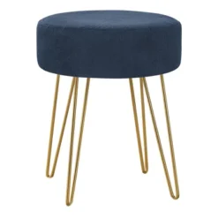 16" Round Upholstered Ottoman With Hairpin Metal Legs - EveryRoom -Homcom Crosley Shop GUEST 7342949e 72b6 4023 8f24 9ebccec4f69a