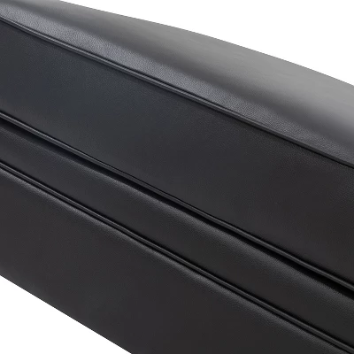 Benito 26.5" Wide Contemporary Genuine Leather Ottoman For Living Room | ARTFUL LIVING DESIGN 7 Benito 26.5" Wide Contemporary Genuine Leather Ottoman For Living Room | ARTFUL LIVING DESIGN - Image 5