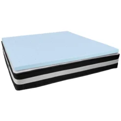 Flash Furniture Capri Comfortable Sleep 12 Inch CertiPUR-US Certified Foam Pocket Spring Mattress & 3 Inch Gel Memory Foam Topper Bundle -Homcom Crosley Shop GUEST 73889eaf e602 4047 b584 96d485855331