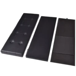 Costway 45''x15''x15'' Large Folding Storage Faux Leather Ottoman Pouffe Box Stool Black -Homcom Crosley Shop GUEST 73fc5552 be65 461f a06a e0537afb8247