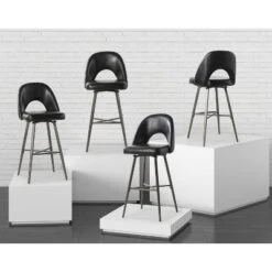 Thadeo Modern Bar Stool,set Of 4 With Cutout Design | ARTFUL LIVING DESIGN -Homcom Crosley Shop GUEST 7429e3df a9b9 4910 8abe 1343aa2b5f04