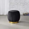 Simple Relax Upholstered Round Ottoman With Metal Base In Black And Gold 2 Simple Relax Upholstered Round Ottoman With Metal Base In Black And Gold -Homcom Crosley Shop GUEST 7434fa92 3044 42b4 9ddd d4067dba88e7