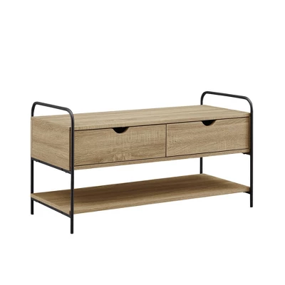 Modern 2 Drawer Storage Entry Bench - Saracina Home 12 Modern 2 Drawer Storage Entry Bench - Saracina Home - Image 10